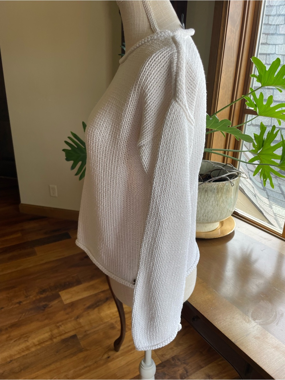 Shannon Passero 100% Cotton Boxy Roll Neck Sweater with Denim Pocket M - Picture 2 of 11